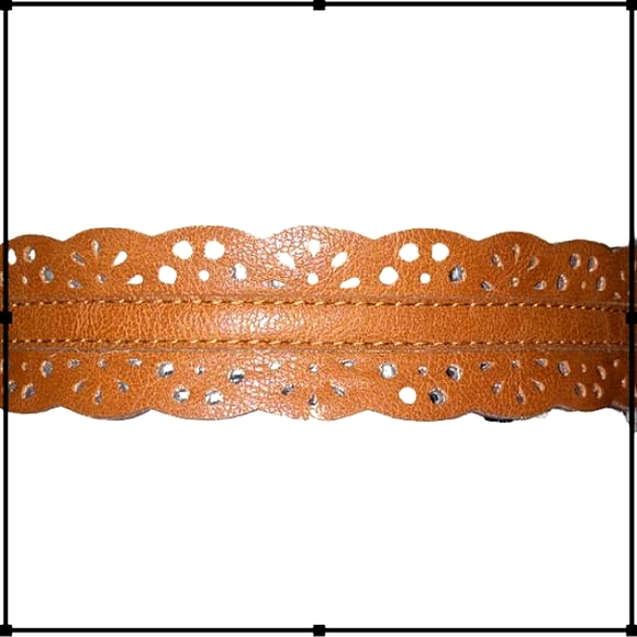 Relic Brown Leather Laser Cut Belt - Picture 3 of 5